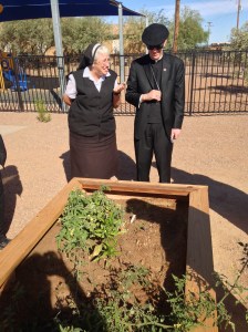 The kids also garden!
