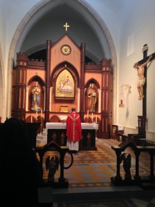 Fr. Fred is celebrating the Holy Mass.