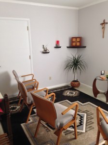 The chapel accommodates this little community.