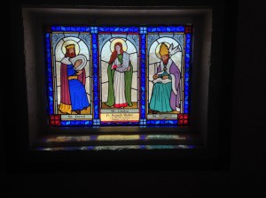 Stained glass window dedicated to Fr. Kenneth Walker, FSSP