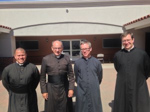 Fr. Joseph Terra with new priests, Fr. Michael Passo on his left and Fr. Howard Remski on his right.