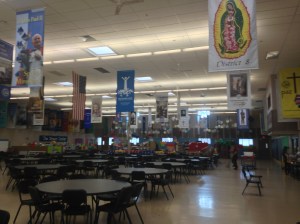 A banner from each Conference decorates the dining room.
