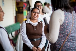 Xochitl Regis speaks to guests during the Consecrated Life Celebration on Sunday, November 1, 2015 at St. Vincent De Paul Parish.